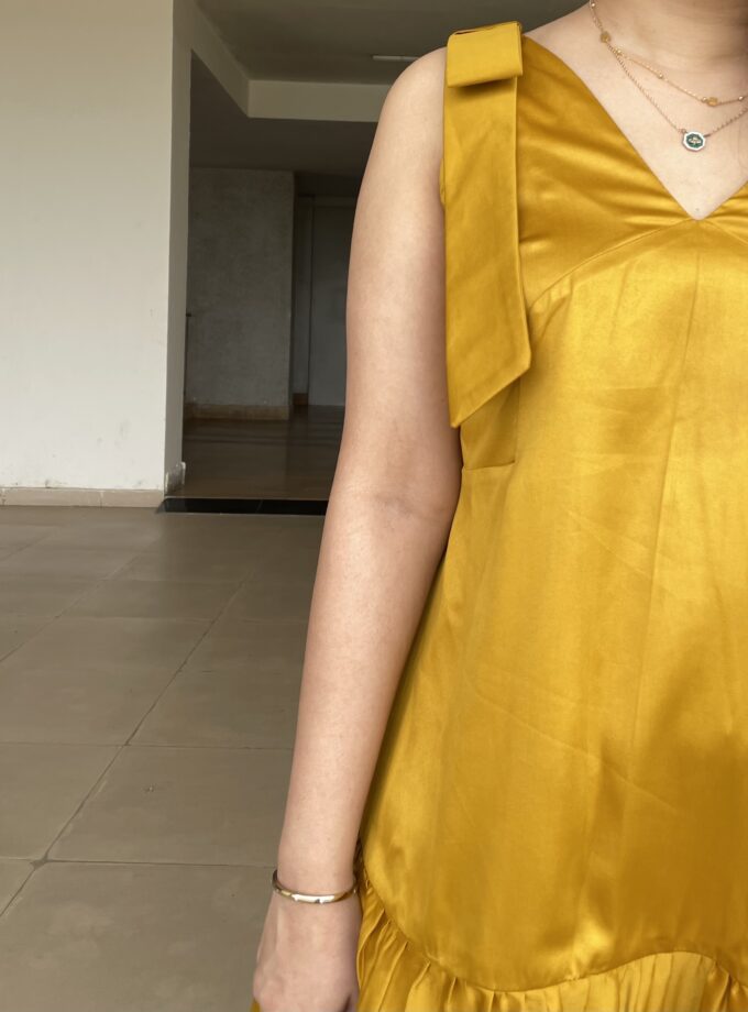 Mustard Bow Dress