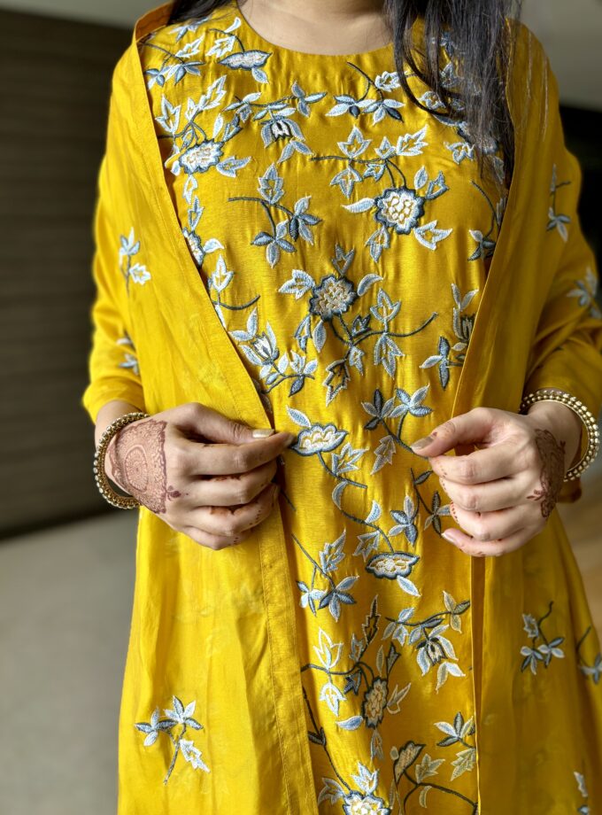 Yellow Embroidered Suit