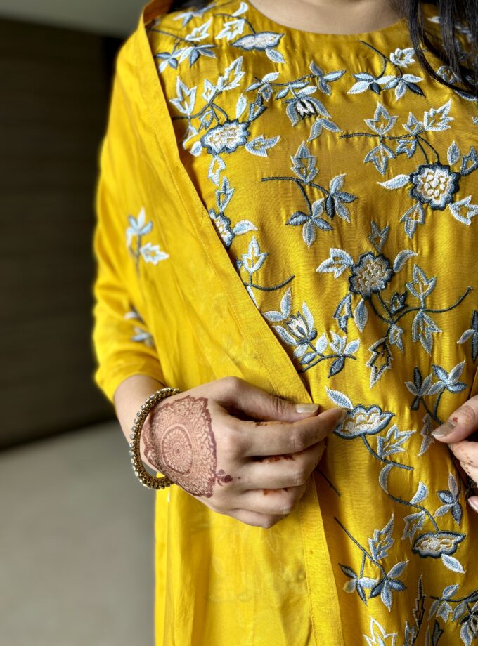 Yellow Embroidered Suit