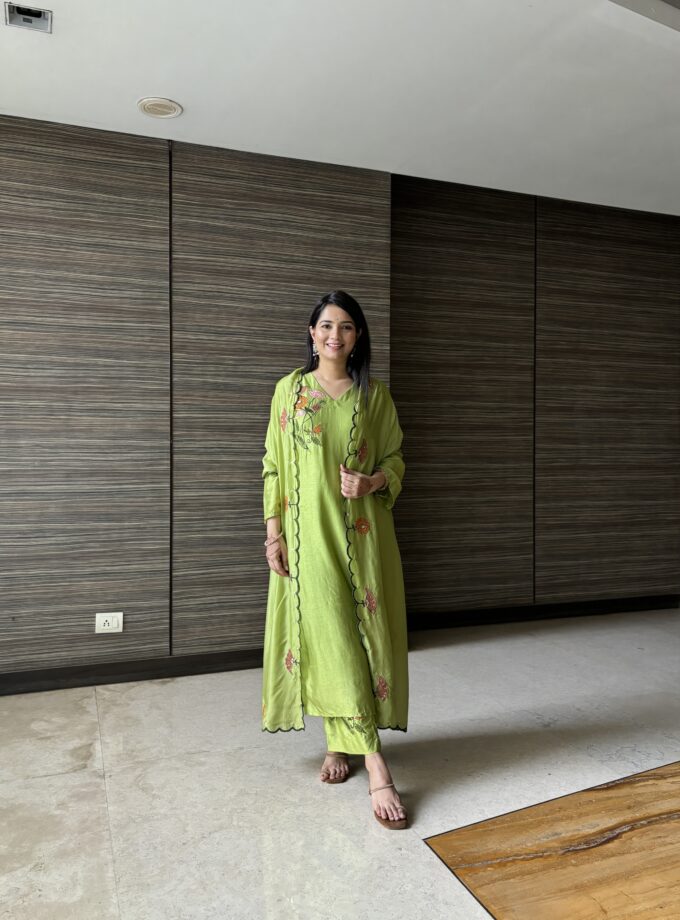 Green Embroidered Dress