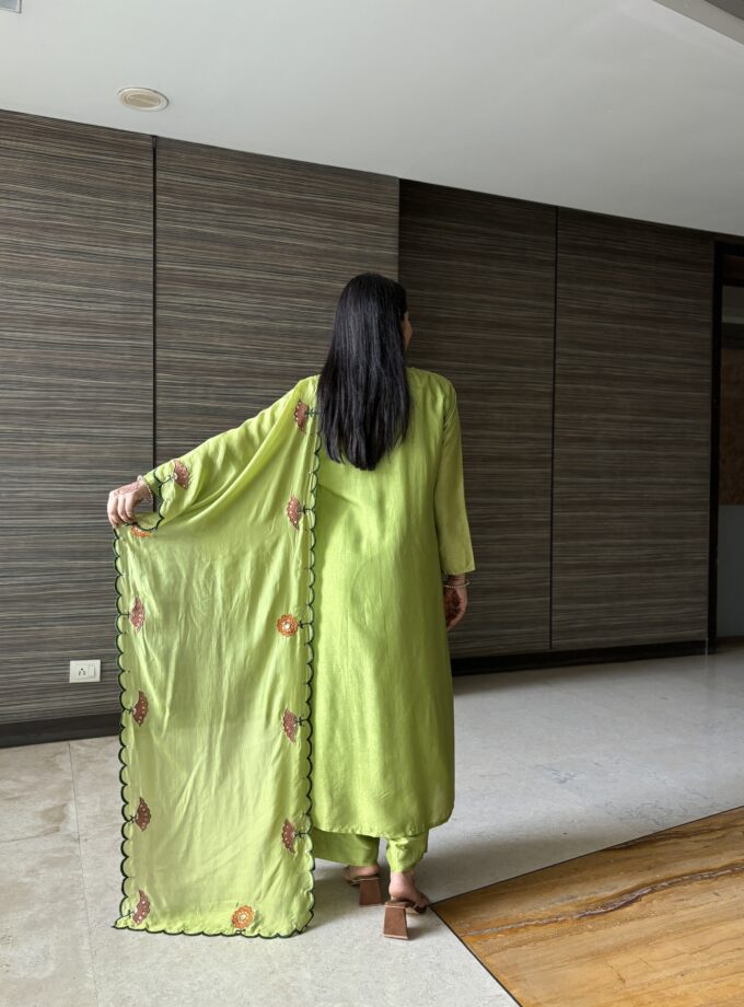 Green Embroidered Dress