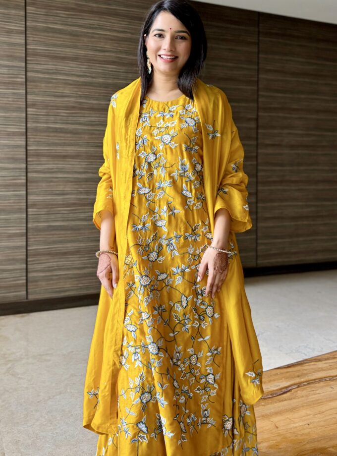 Yellow Embroidered Suit