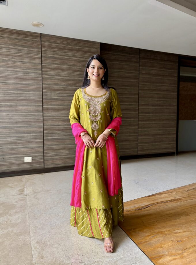 Mehendi Green Gota patti Suit