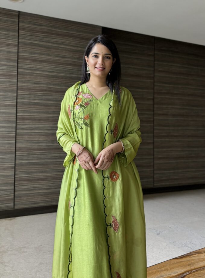 Green Embroidered Dress